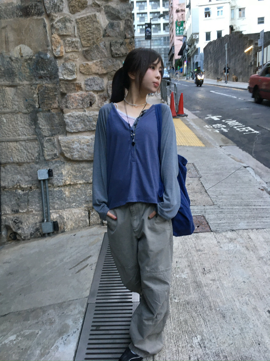 vintage washed cargo pants (beige)