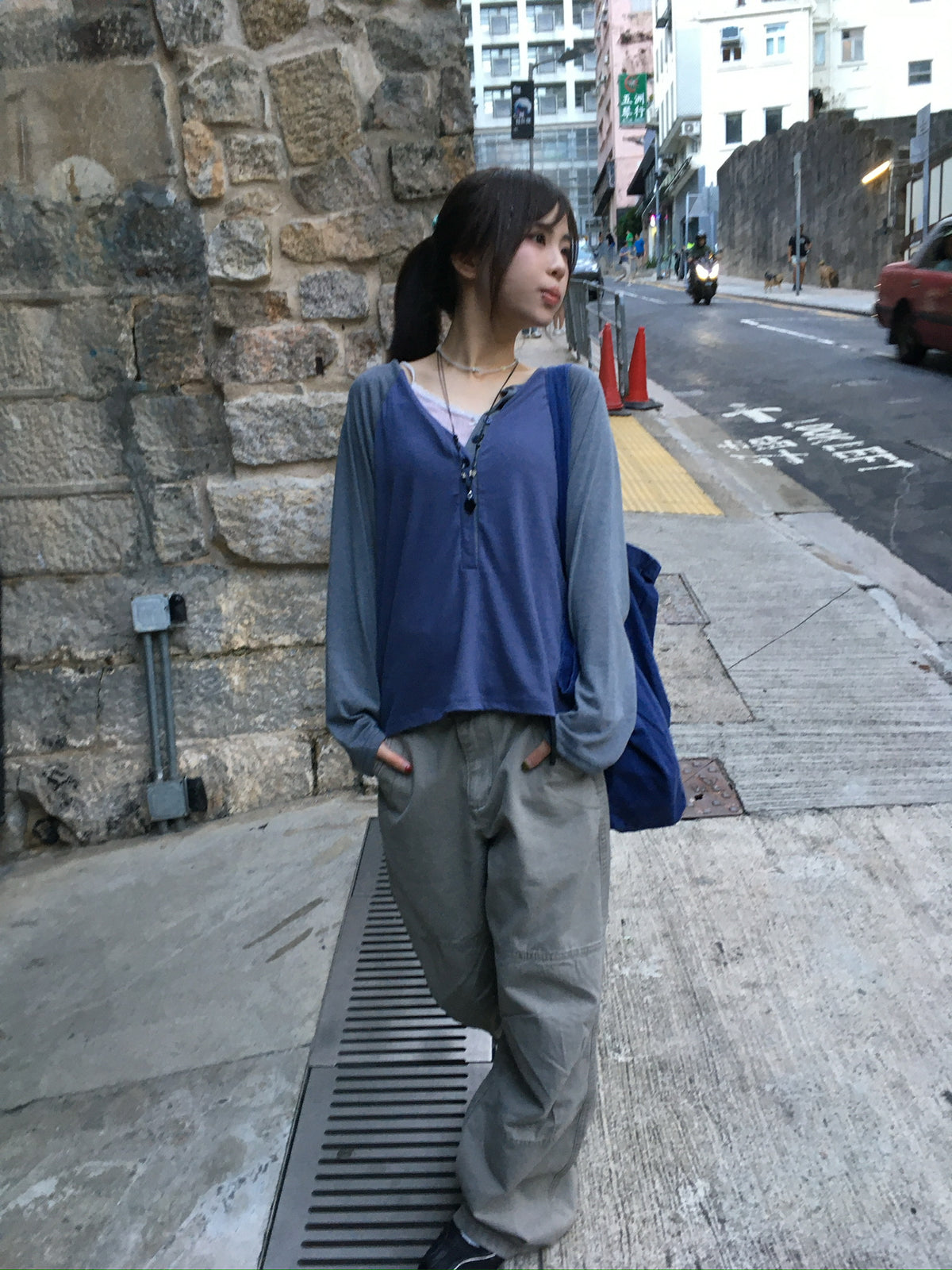 vintage washed cargo pants (beige)