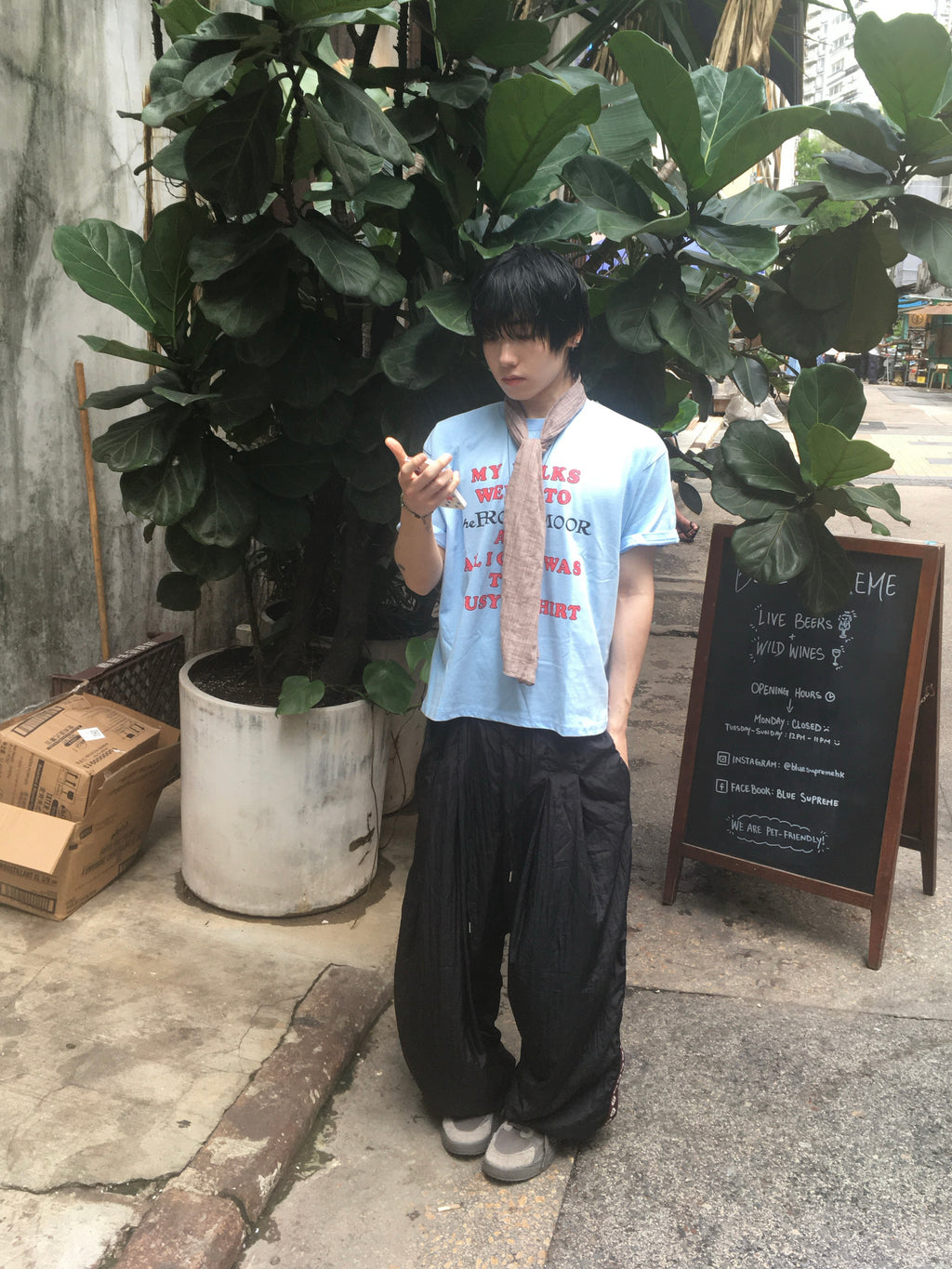 mist check scarf (brown)
