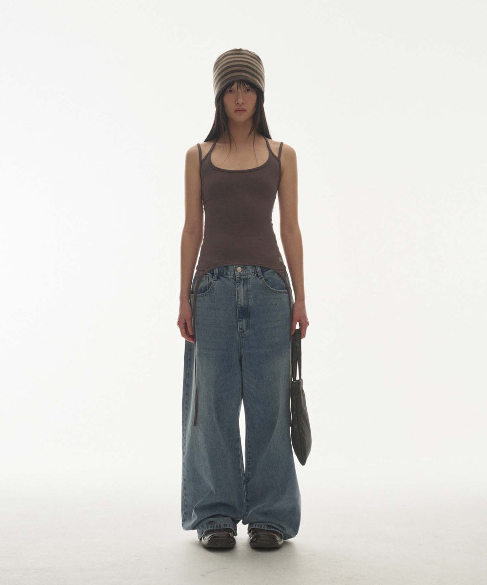 ✪【𝘱𝘳𝘦-𝘰𝘳𝘥𝘦𝘳】coyseio halter strap sleeveless (charcoal)