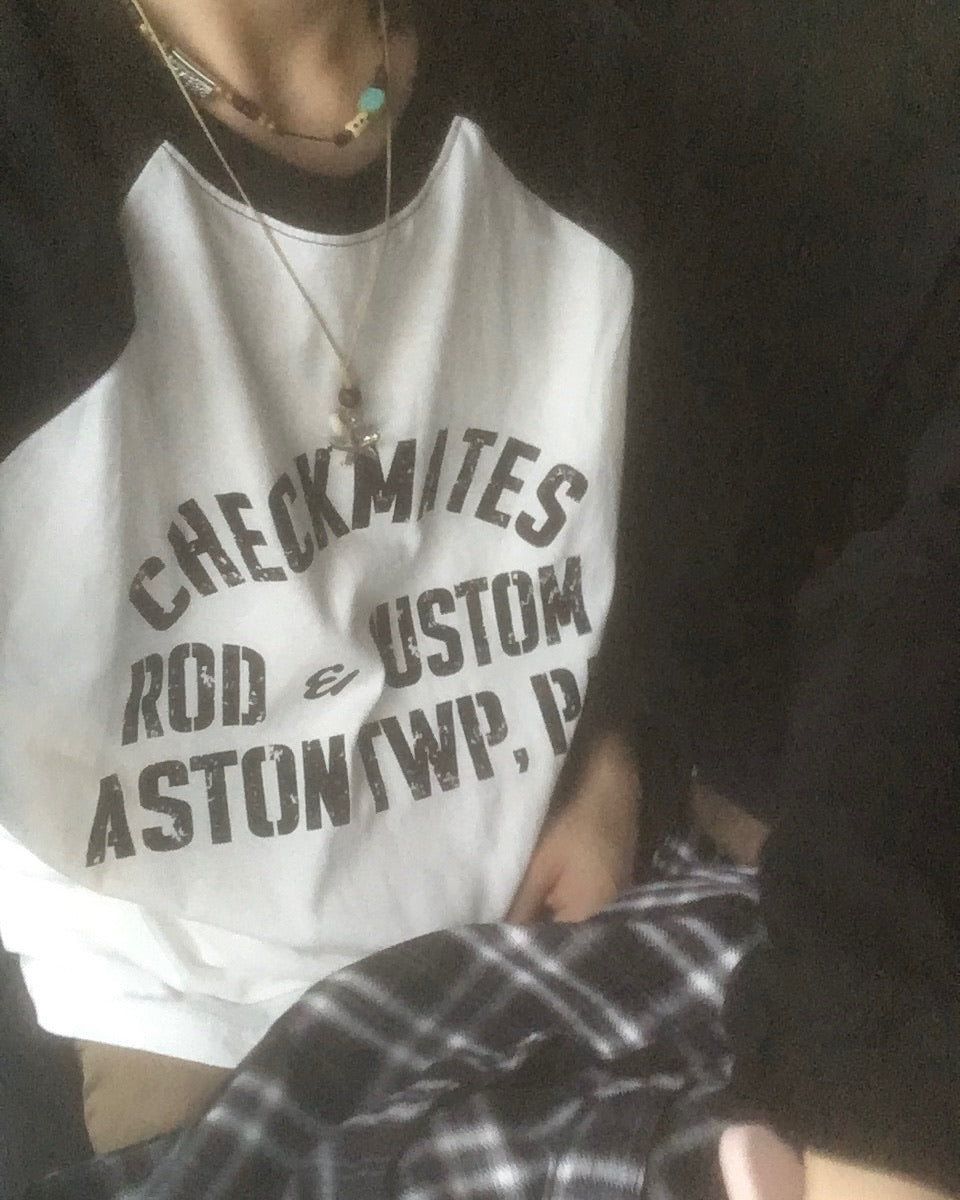 checkmates raglan tee (black/white)