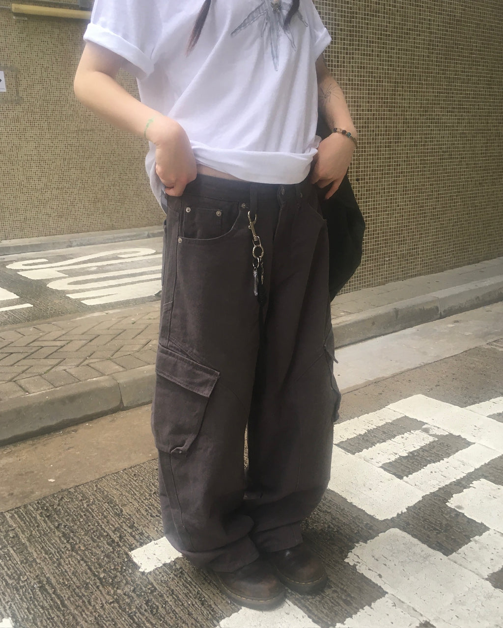 multi-seam cargo pants (charcoal)