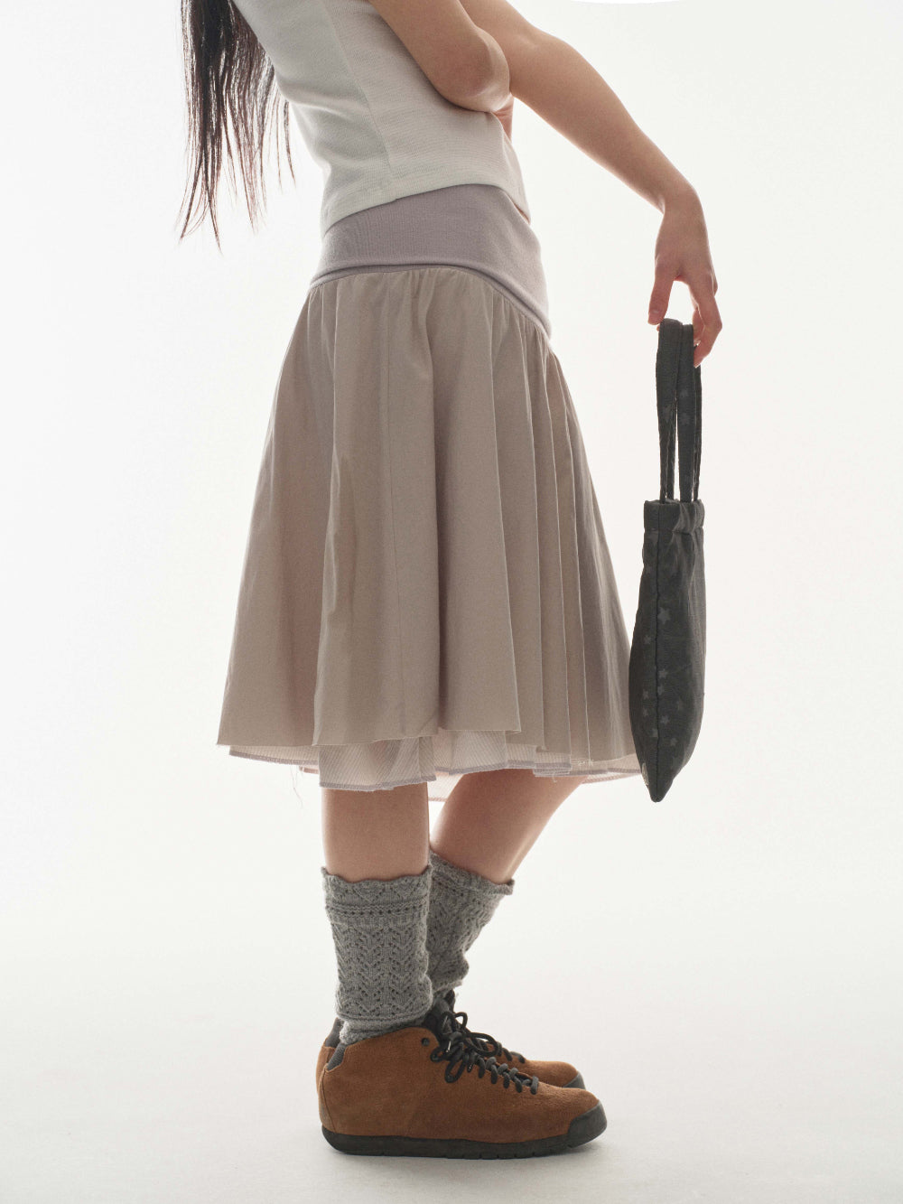 ✪【𝘱𝘳𝘦-𝘰𝘳𝘥𝘦𝘳】coyseio double shirring skirt (2 color)