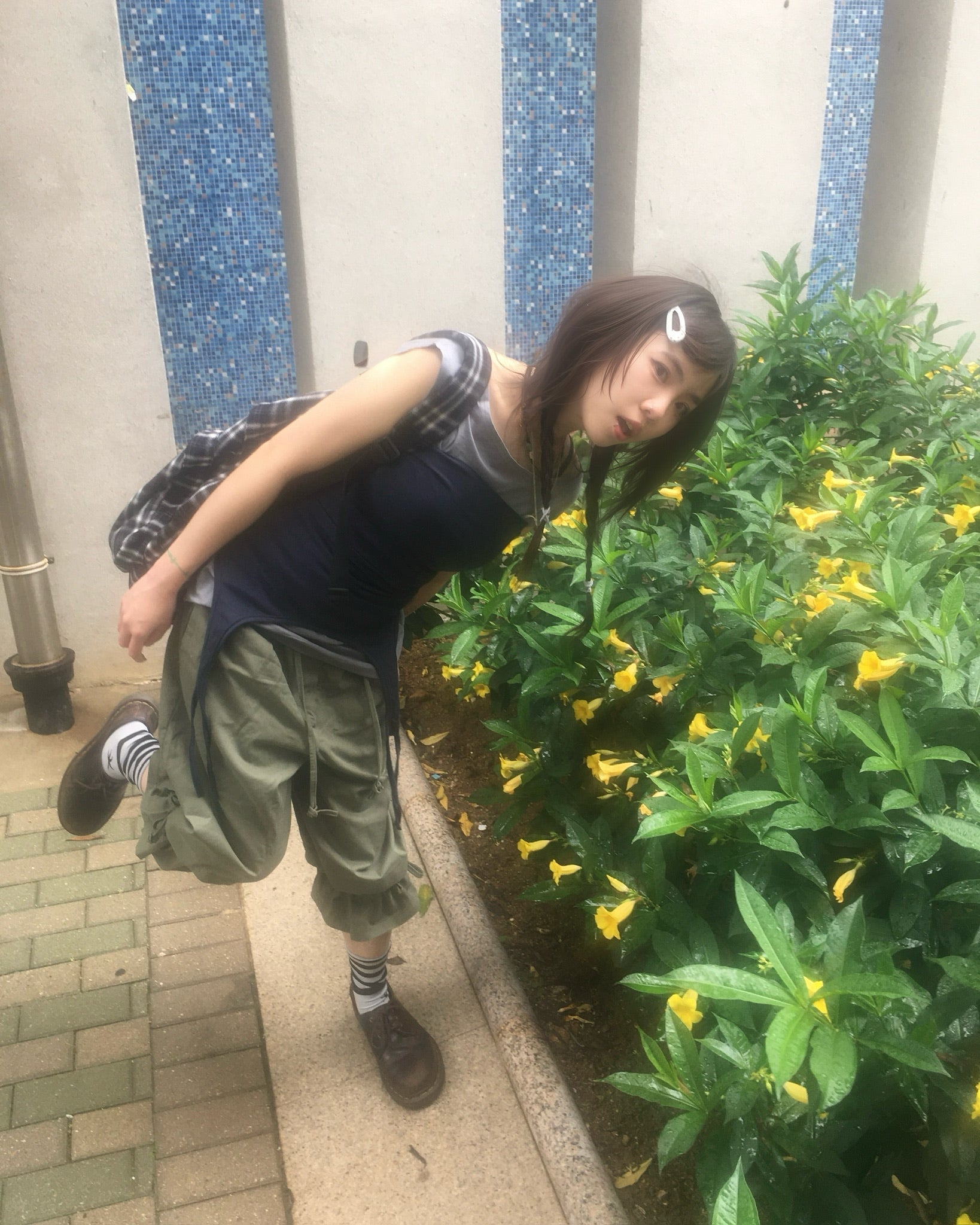 two-piece layered tee (navy/grey)