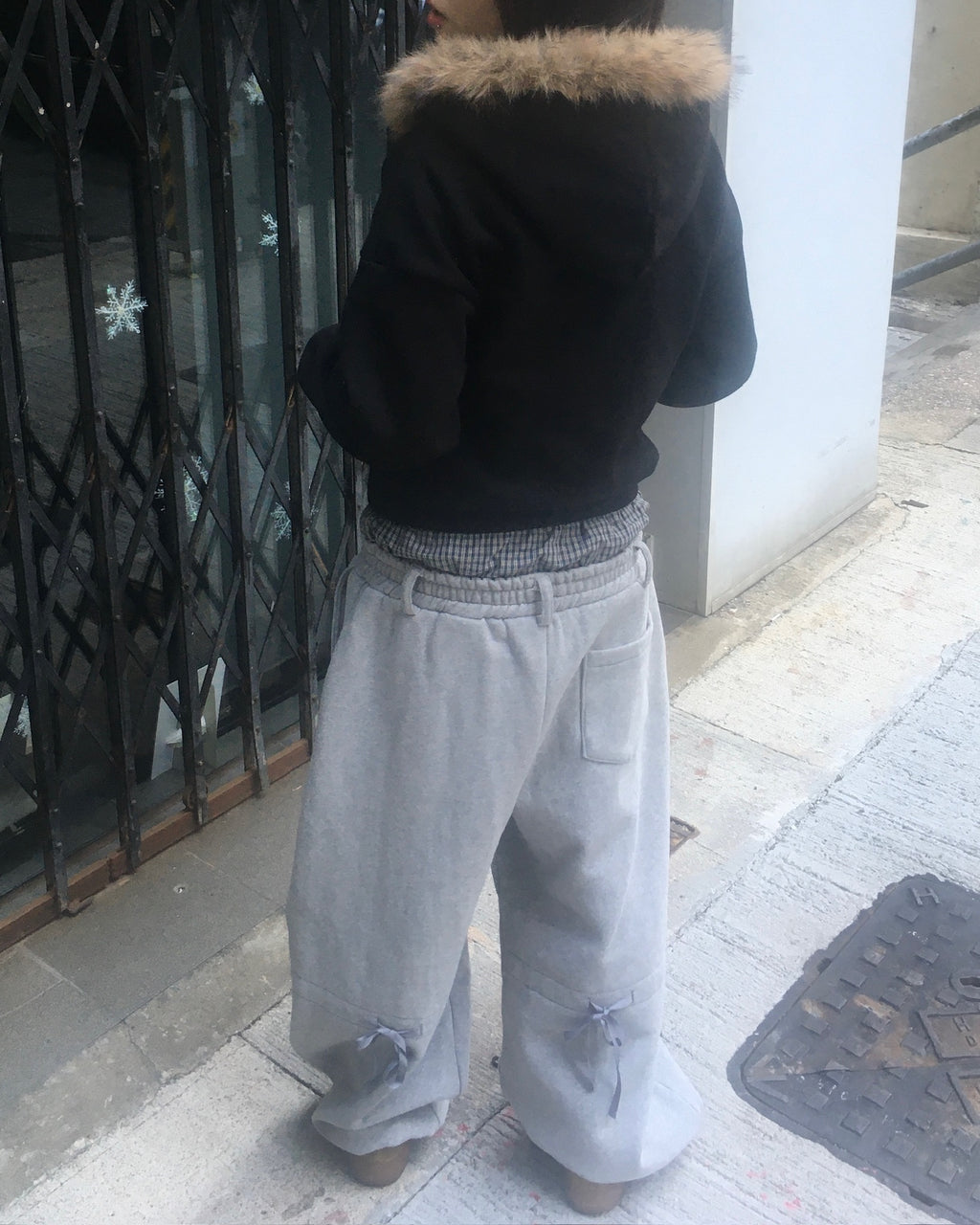 trunk layered sweat pants (grey)