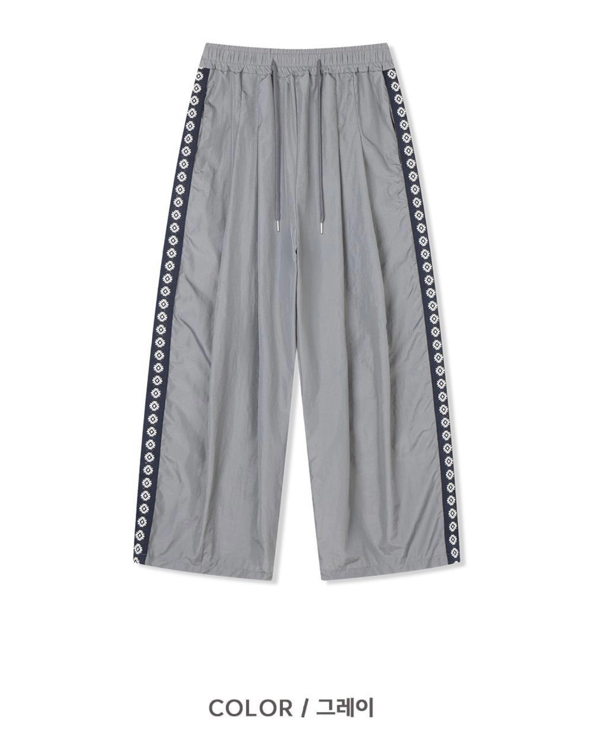 side sun nylon pants (grey)