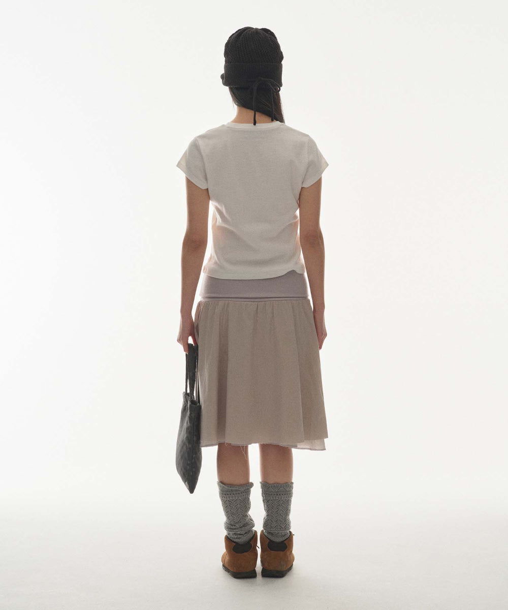 ✪【𝘱𝘳𝘦-𝘰𝘳𝘥𝘦𝘳】coyseio double shirring skirt (2 color)