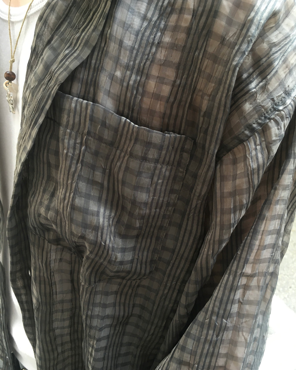 wrinkle checked shirt (charcoal)