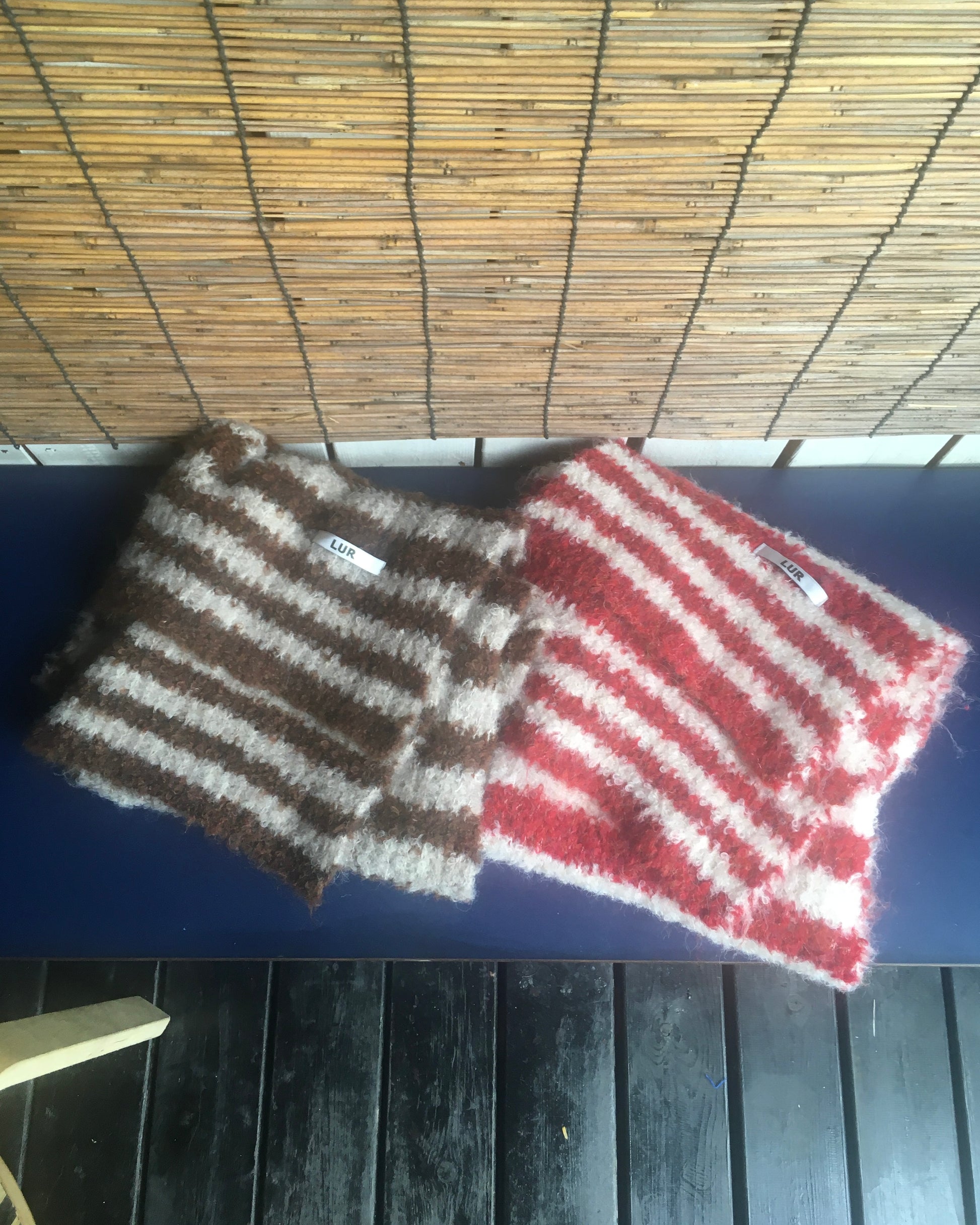striped wool scarf (brown)