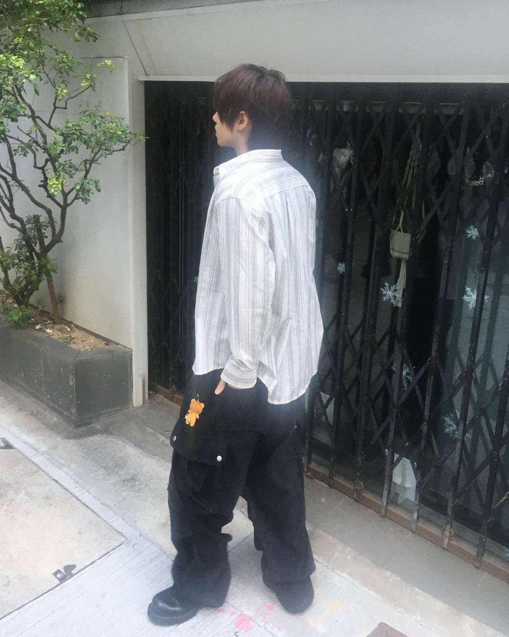 corduroy cargo pants (black)