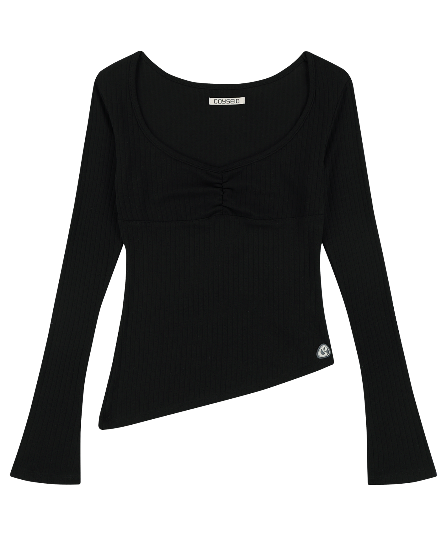 ✪【𝘱𝘳𝘦-𝘰𝘳𝘥𝘦𝘳】coyseio unbalance shirring top (2 color)