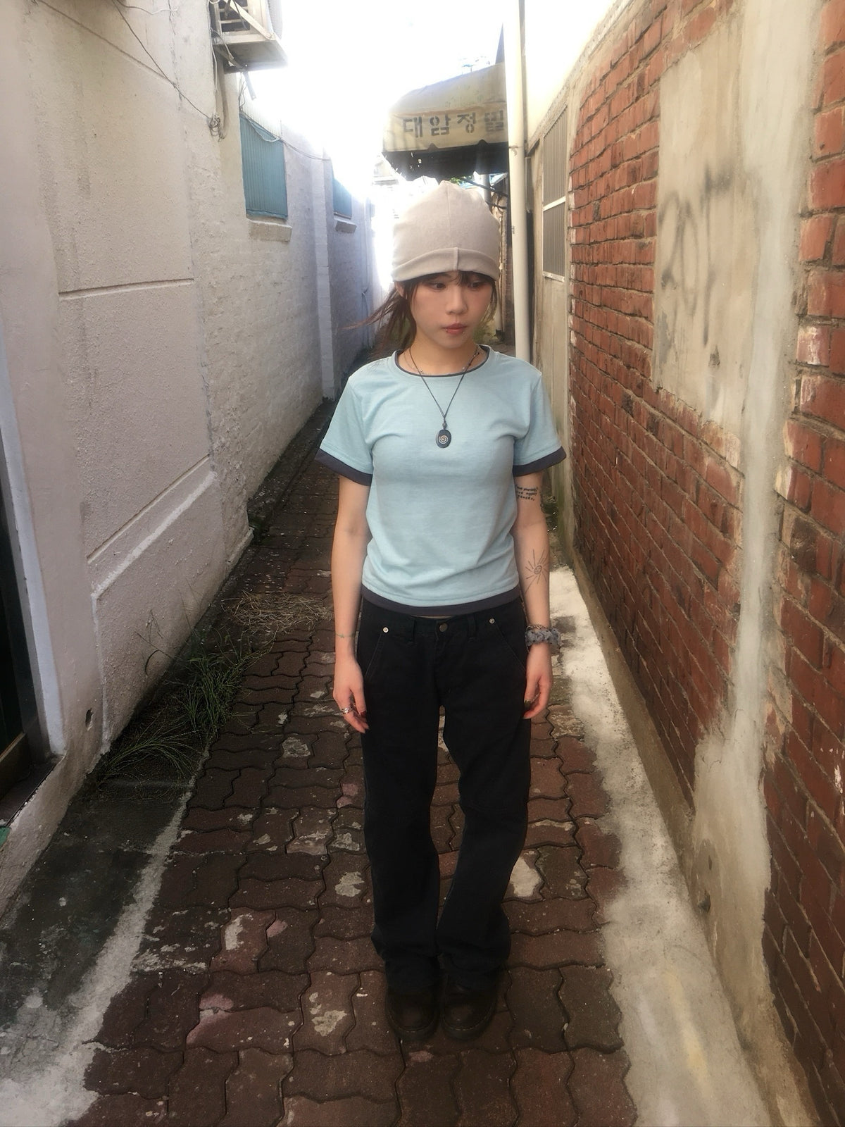 soft ruched beanie (beige)