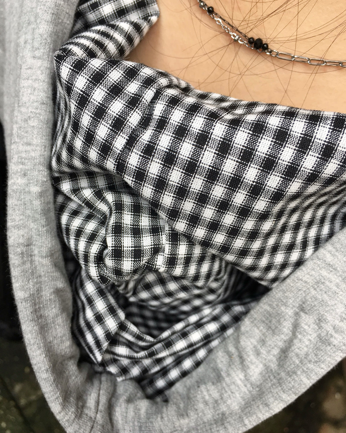 mini hood ruffle tee (grey)
