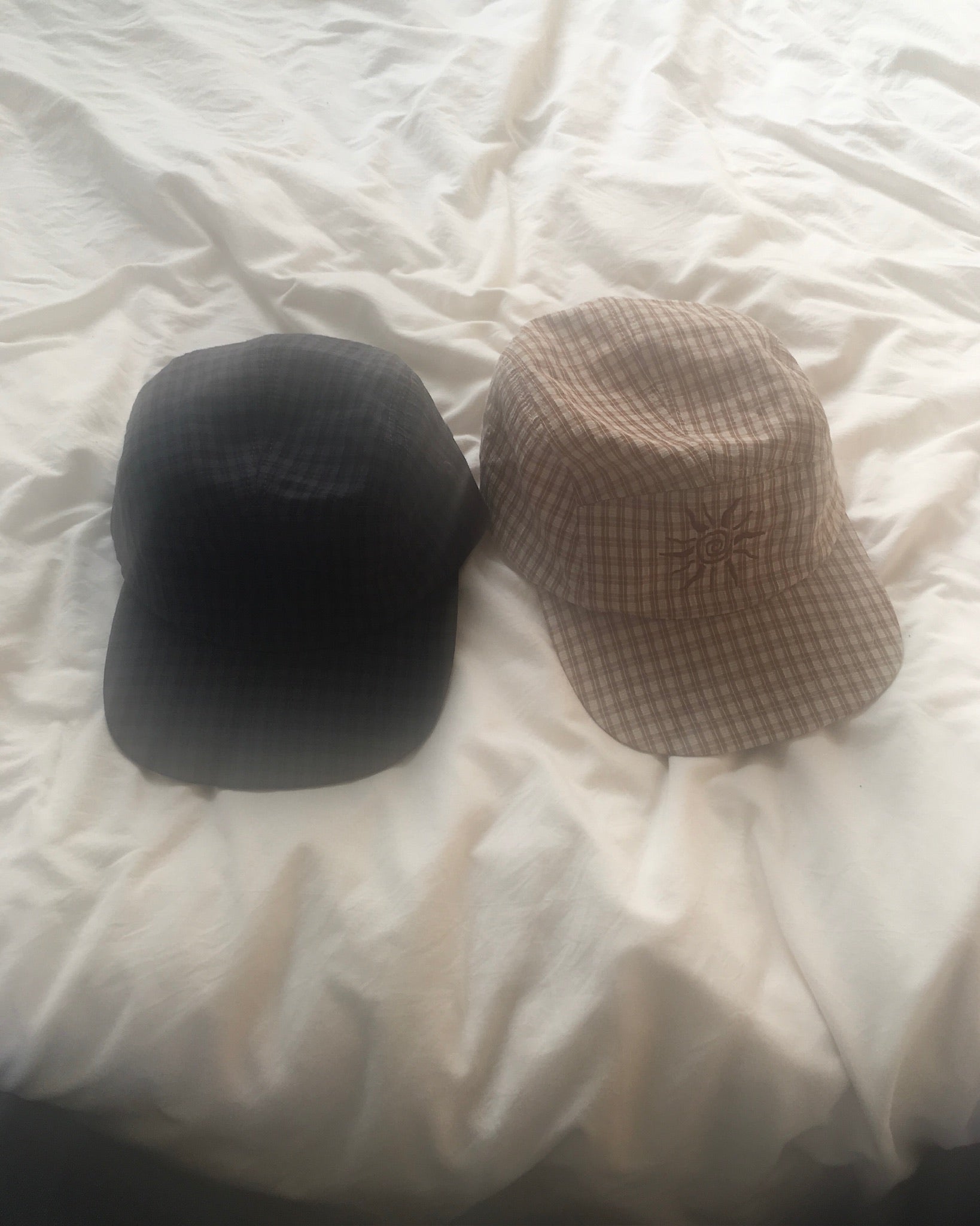 sun checked cap (brown)