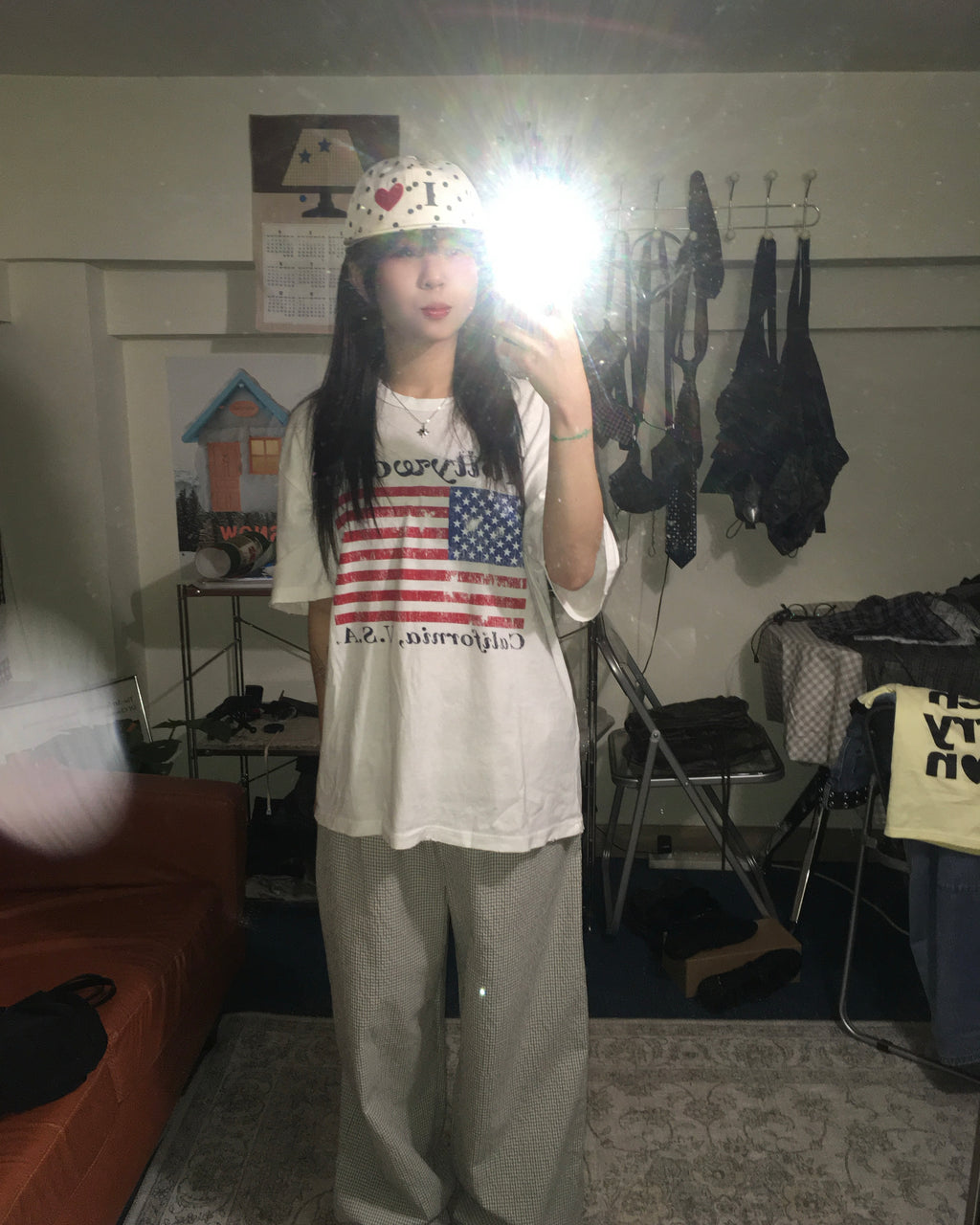 heart dot cap (beige)