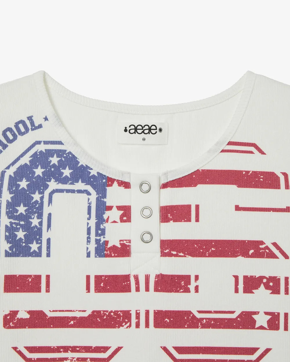 AEAE USA BANNER HENLY NECK TEE (WHITE)