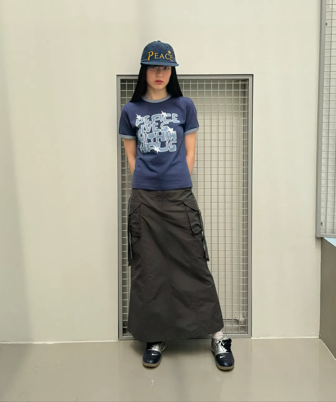 BAUF PEACE RINGER SLIM FIT T-SHIRT (NAVY)
