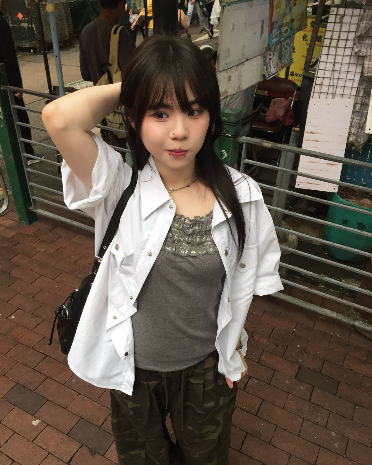western nylon shirt (white)