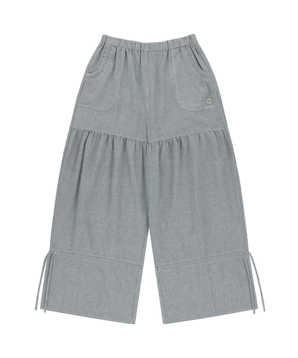 ✪【𝘱𝘳𝘦-𝘰𝘳𝘥𝘦𝘳】coyseio shirring rough stripe pants (light grey)