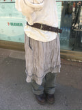 vintage wrinkle frill dress (brown)