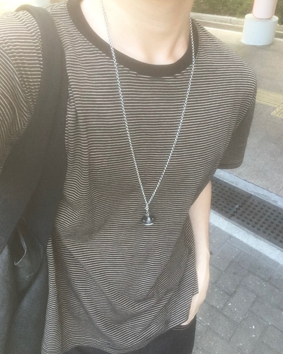 basic striped tee (black)