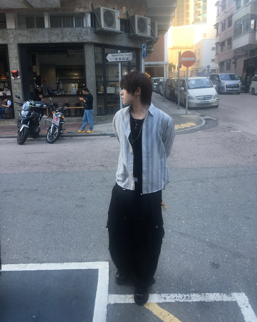 corduroy cargo pants (black)