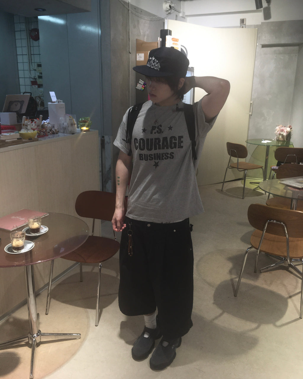 ps crop tee (grey)