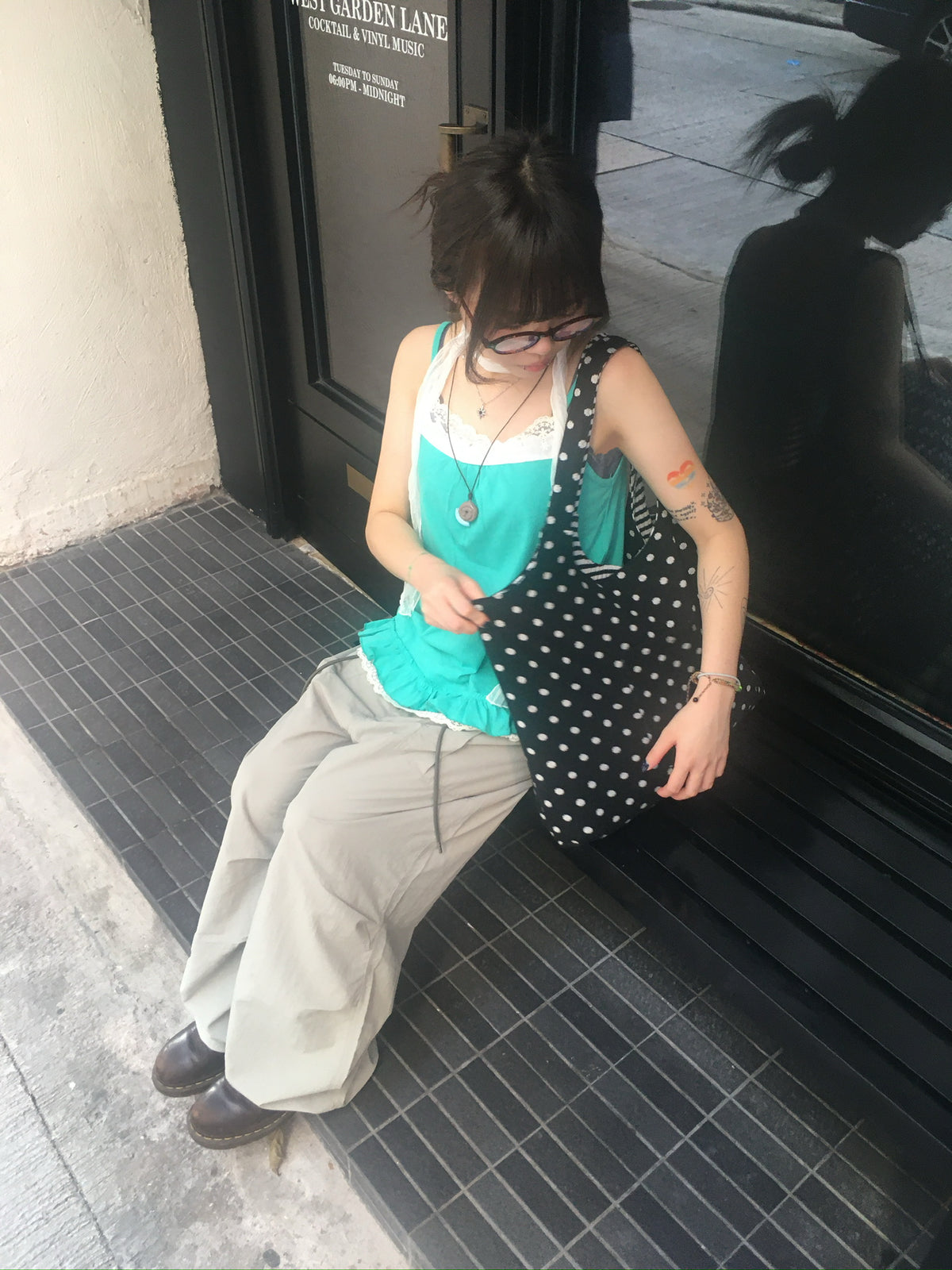 reversible shoulder bag (black)
