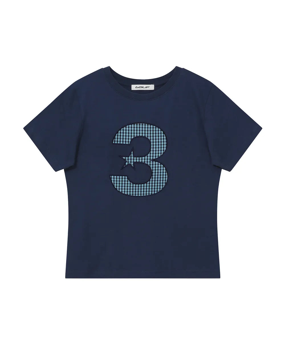 BAUF 3 LOGO DOT SLIM FIT T-SHIRT (NAVY)