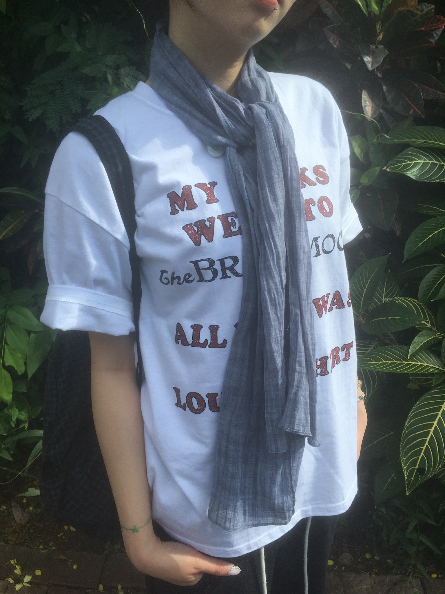 mist check scarf (navy)
