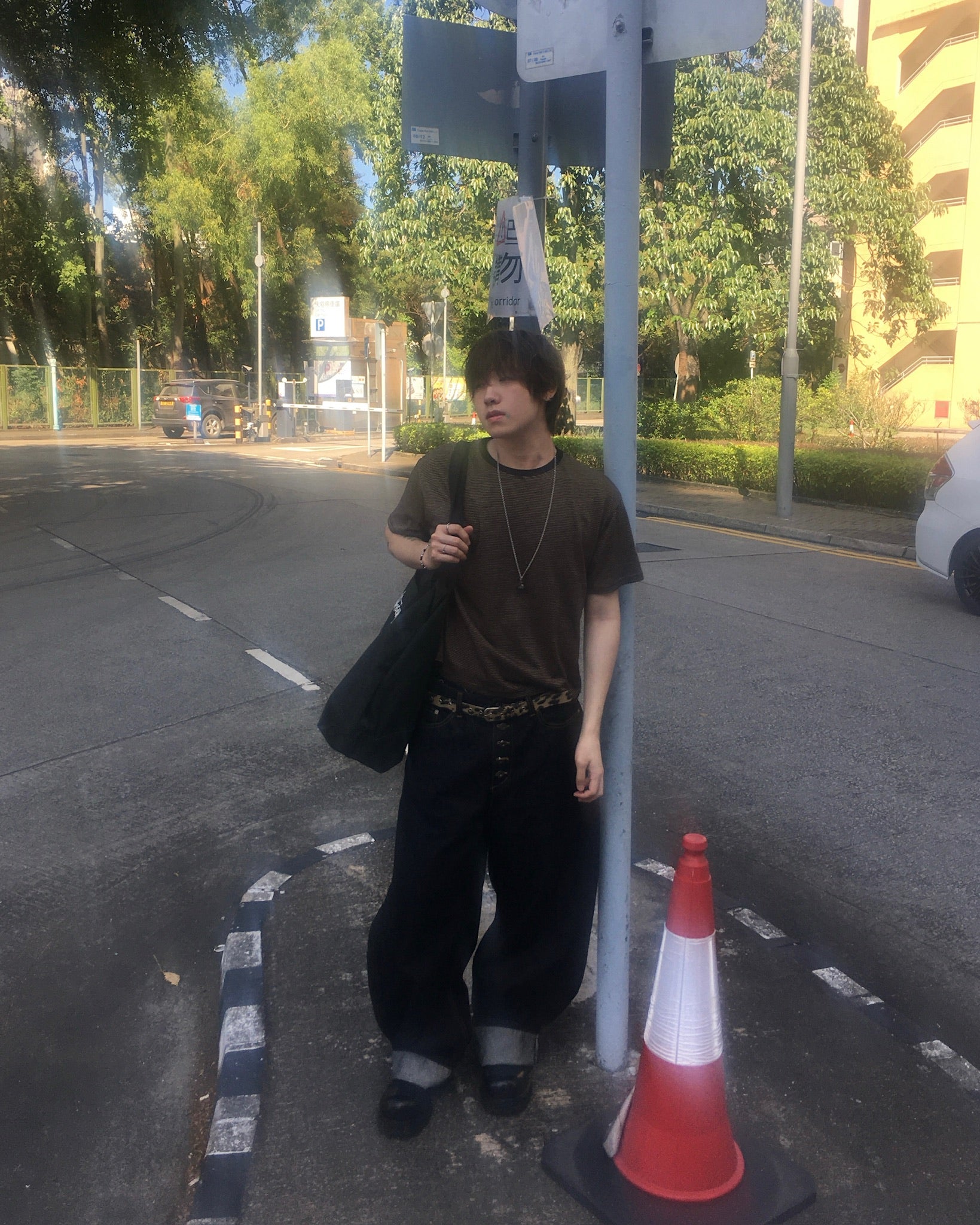 basic striped tee (black)