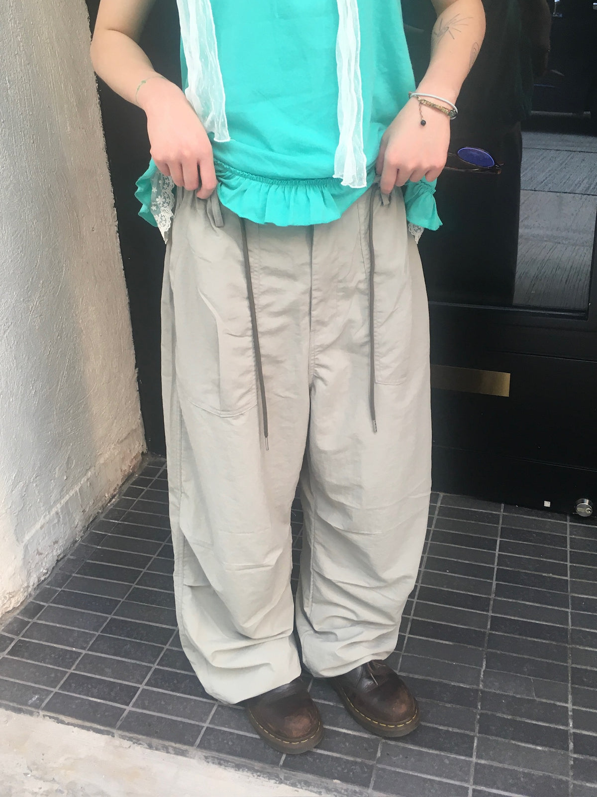 fatigue nylon pants (light khaki)
