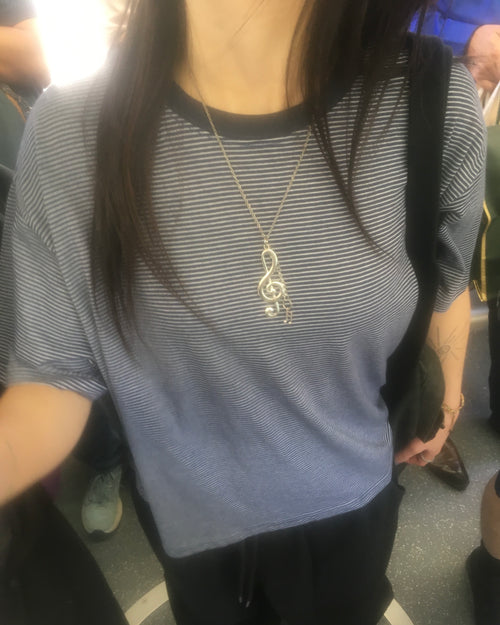 basic striped tee (navy)