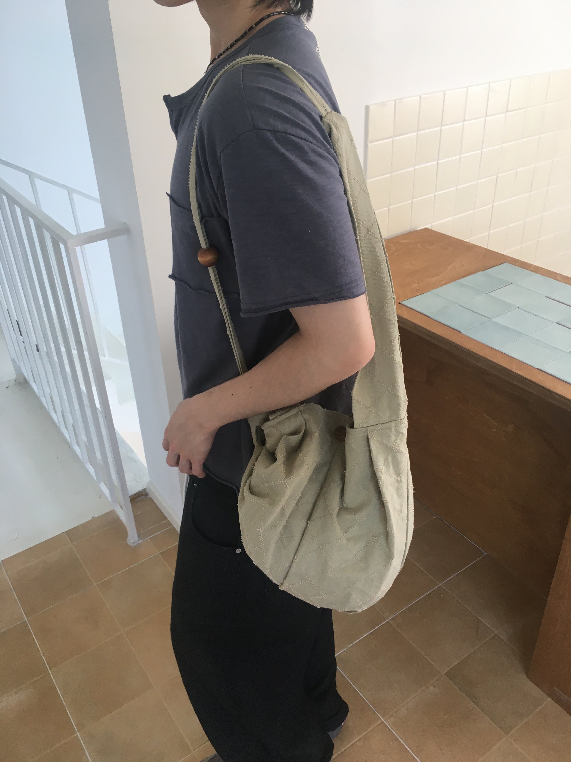diamond stitch bag (beige)