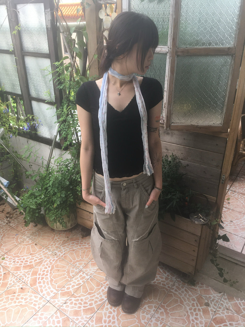 (★BEST) hem button cargo pants (beige)