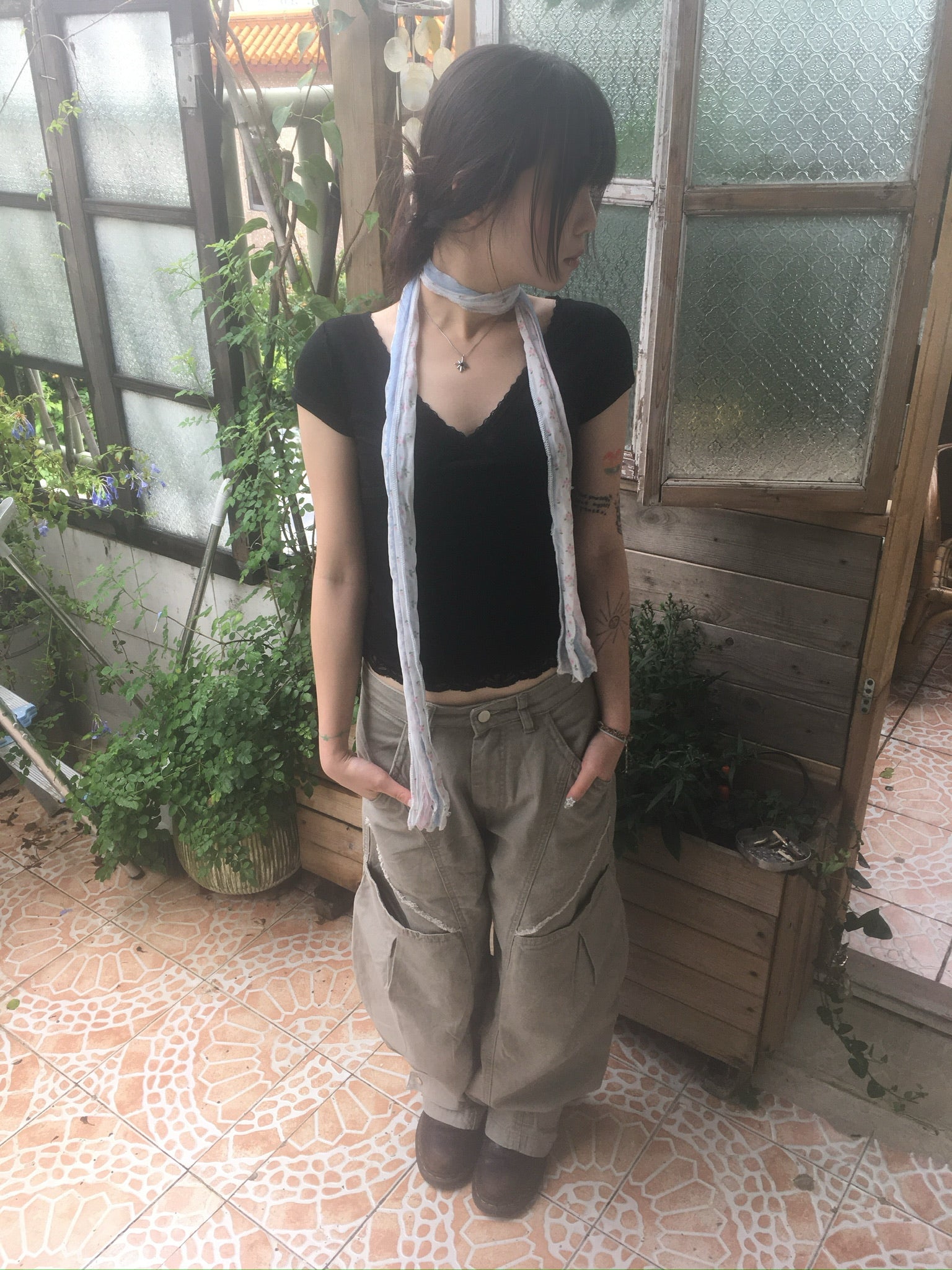 (★BEST) hem button cargo pants (beige)