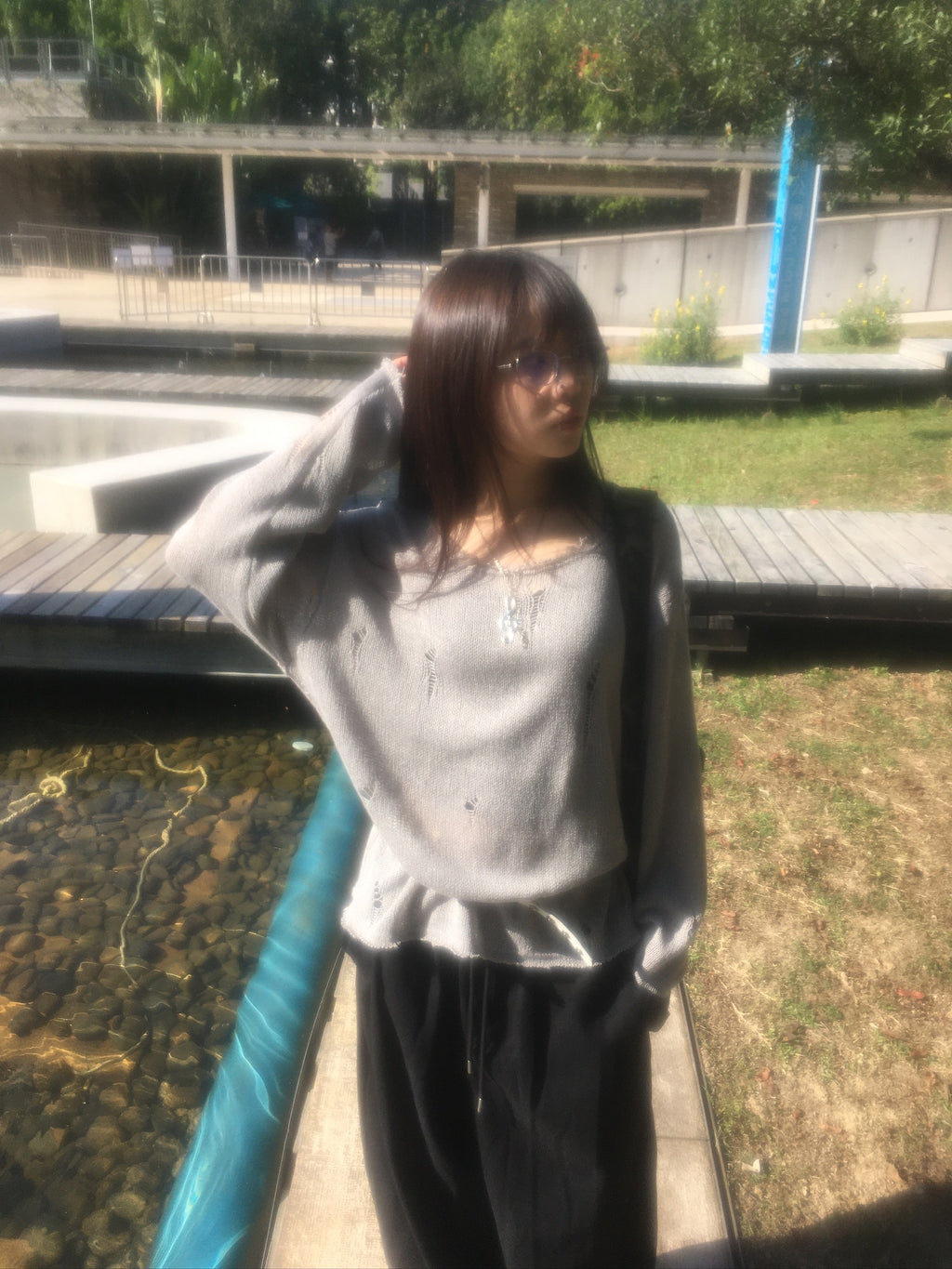 damaged mesh knit (oatmeal)