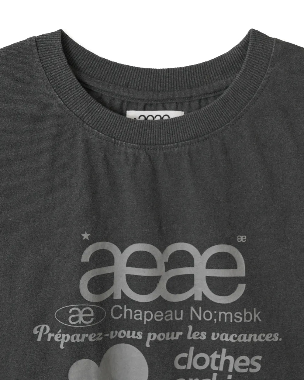 AEAE WEB LOGO CROP T-SHIRTS (CHARCOAL)