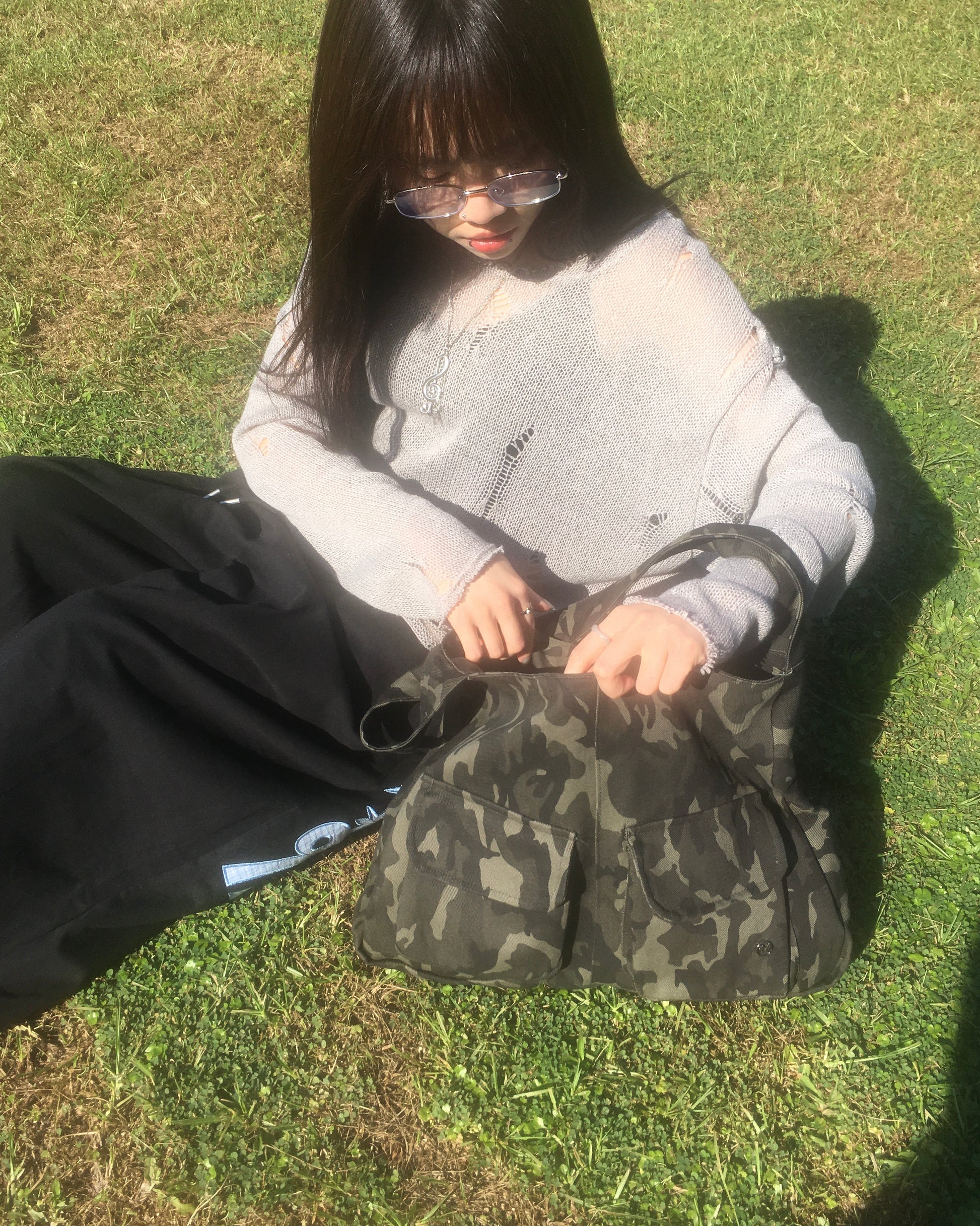 camo shoulder bag (khaki)