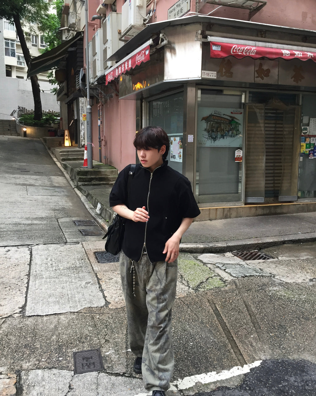(in stock) kai knit zip-up (black) (2-way)