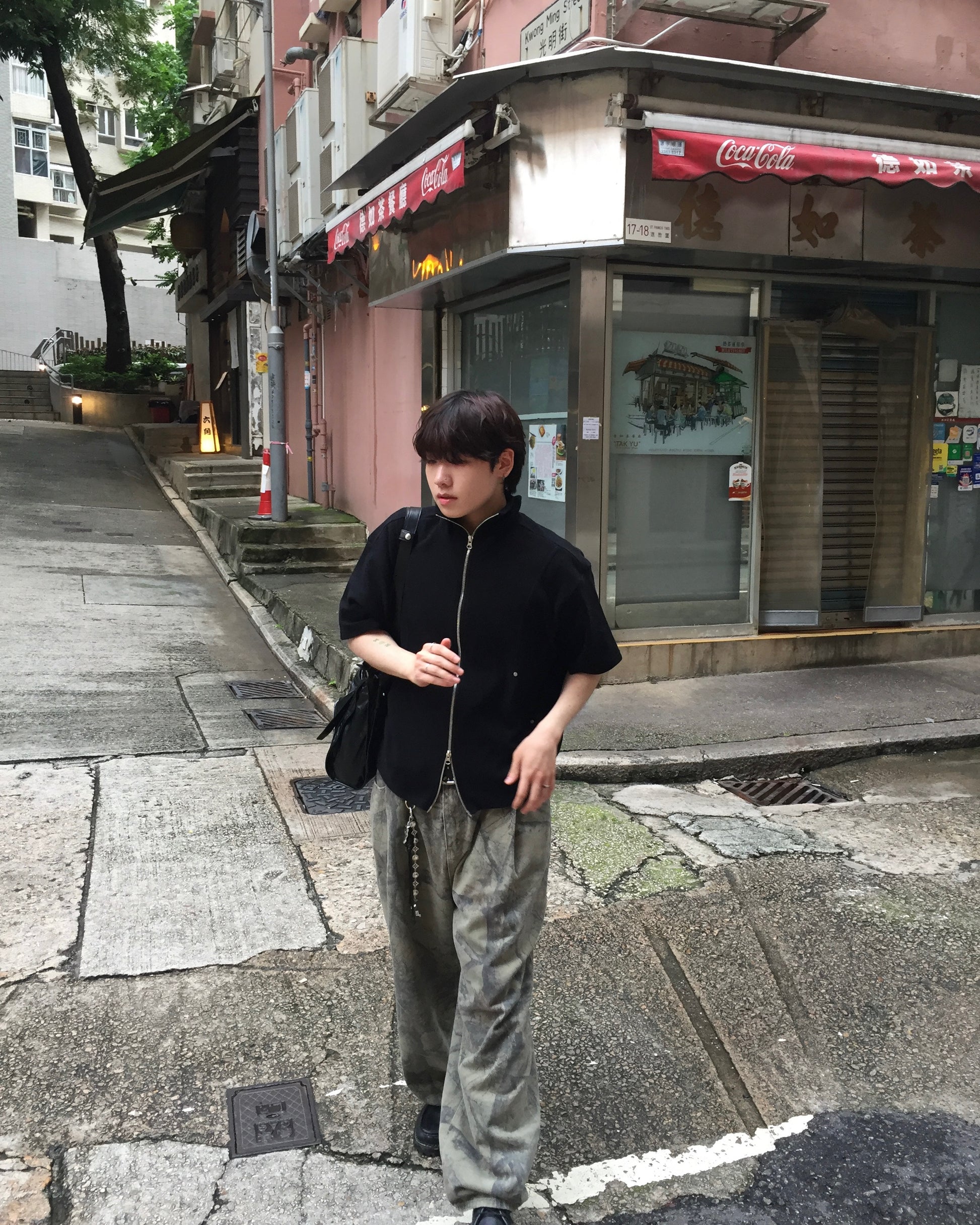 (in stock) kai knit zip-up (black) (2-way)