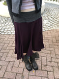 stripe waist flowy midi skirt (purple)