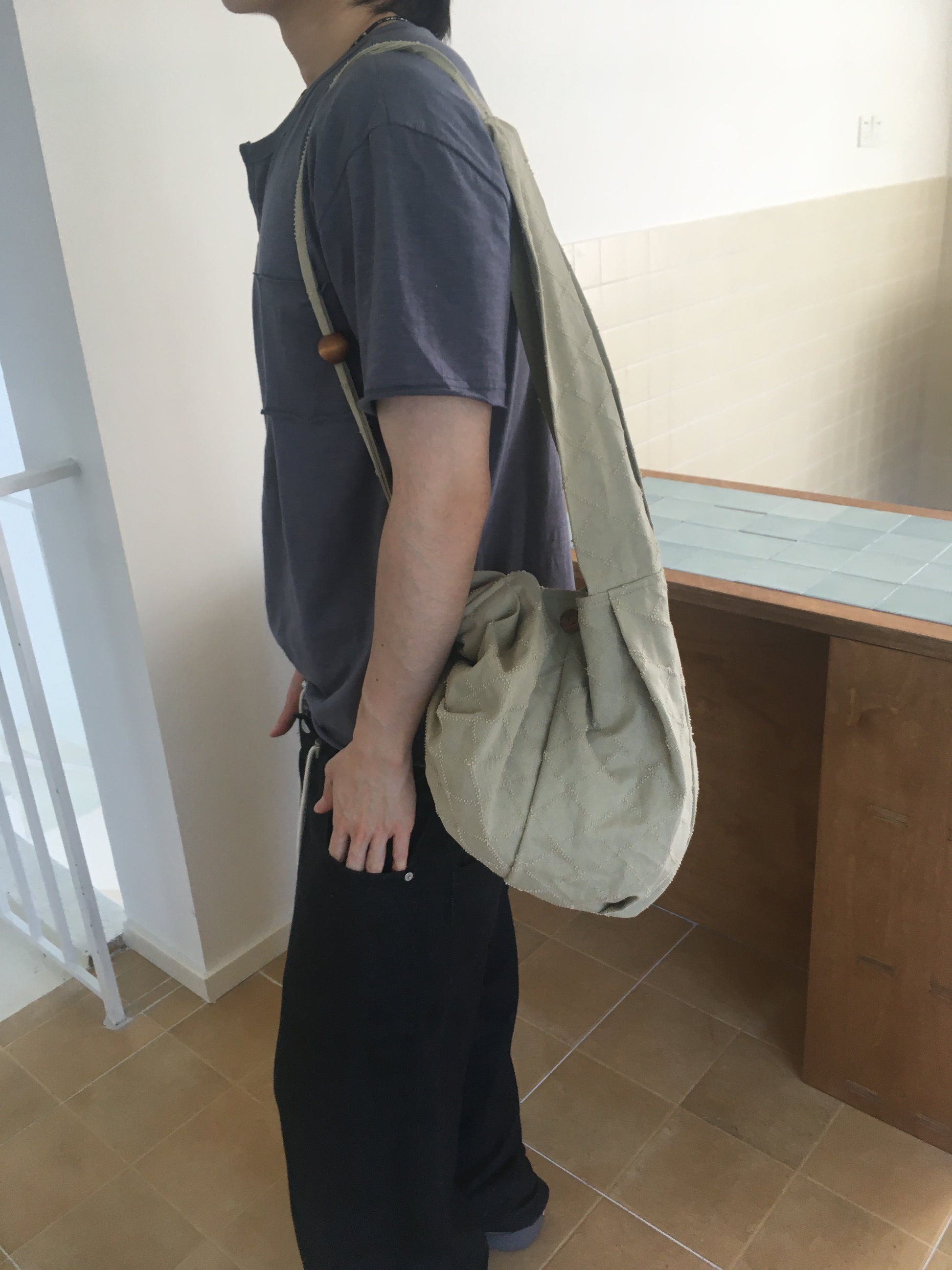 diamond stitch bag (beige)