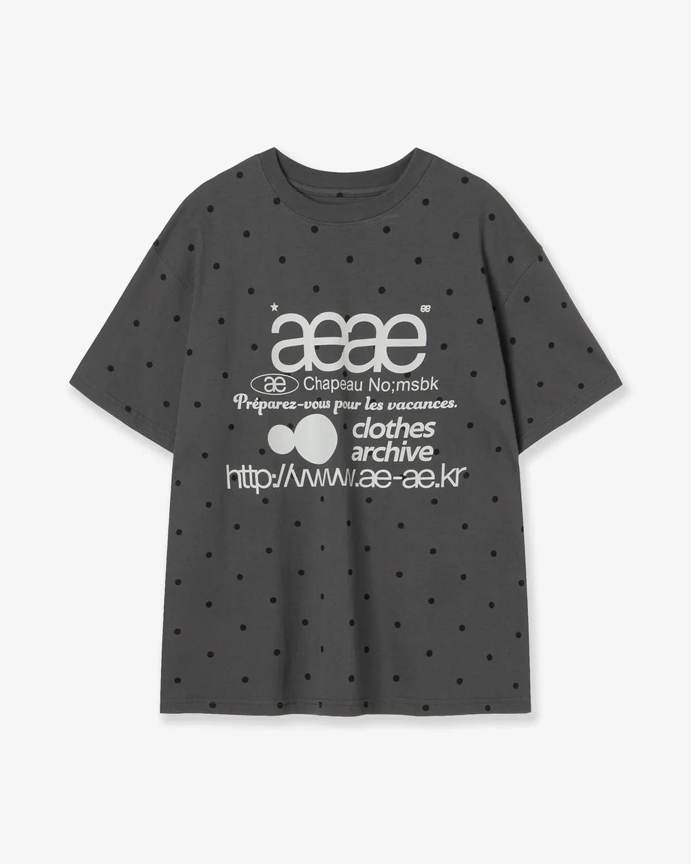 AEAE WEB LOGO DOT T-SHIRTS (CHARCOAL)