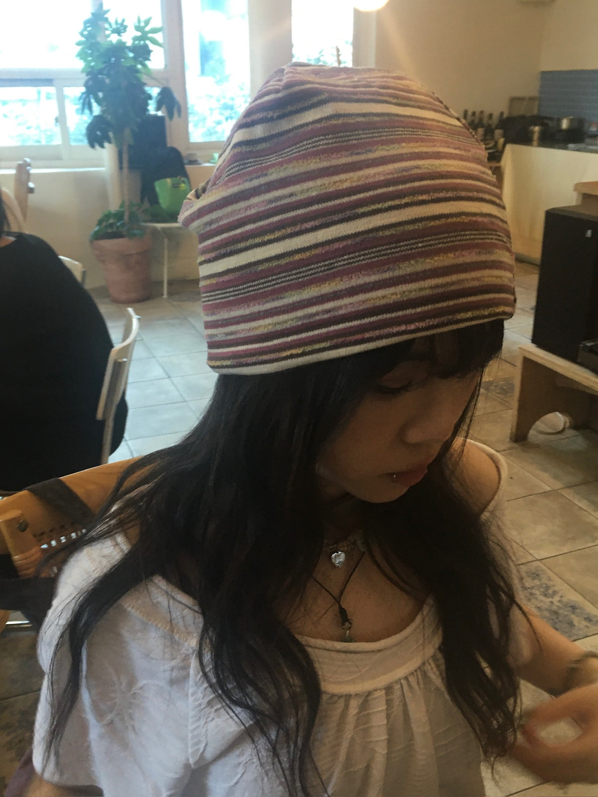 coco stripe beanie (pink)