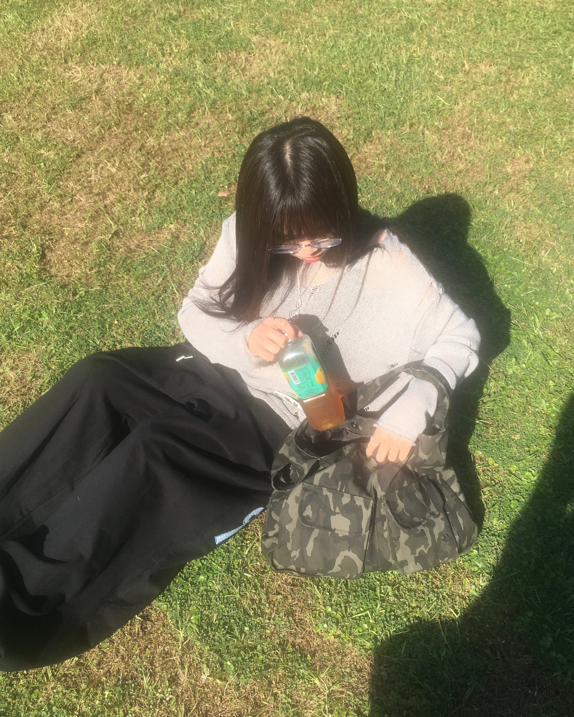 camo shoulder bag (khaki)