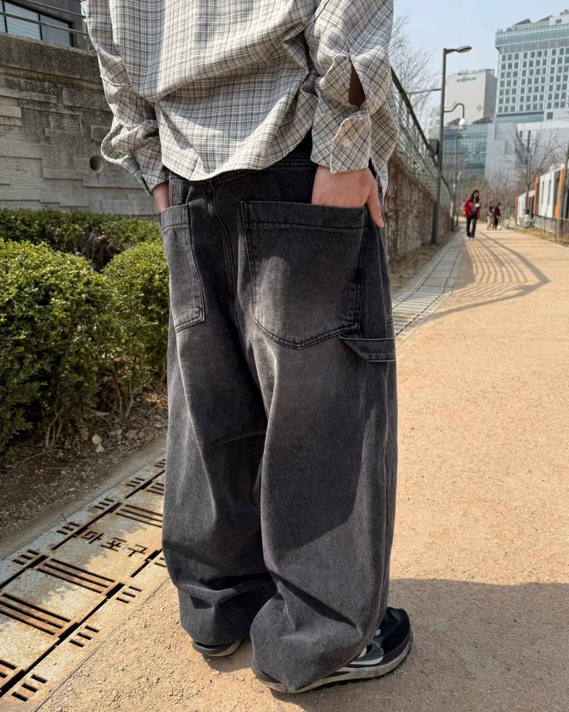 vintage layer washed jeans (black)