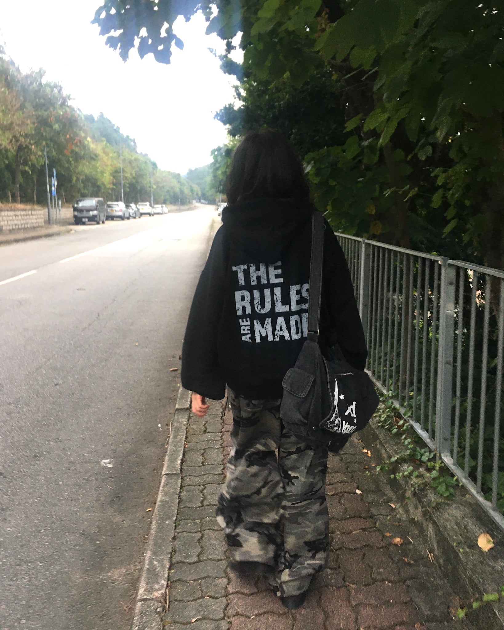 USA crop zip-up hoodie (black)