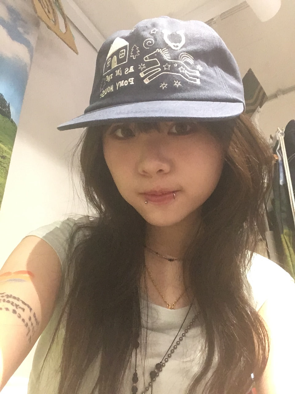 pony house cap (navy)