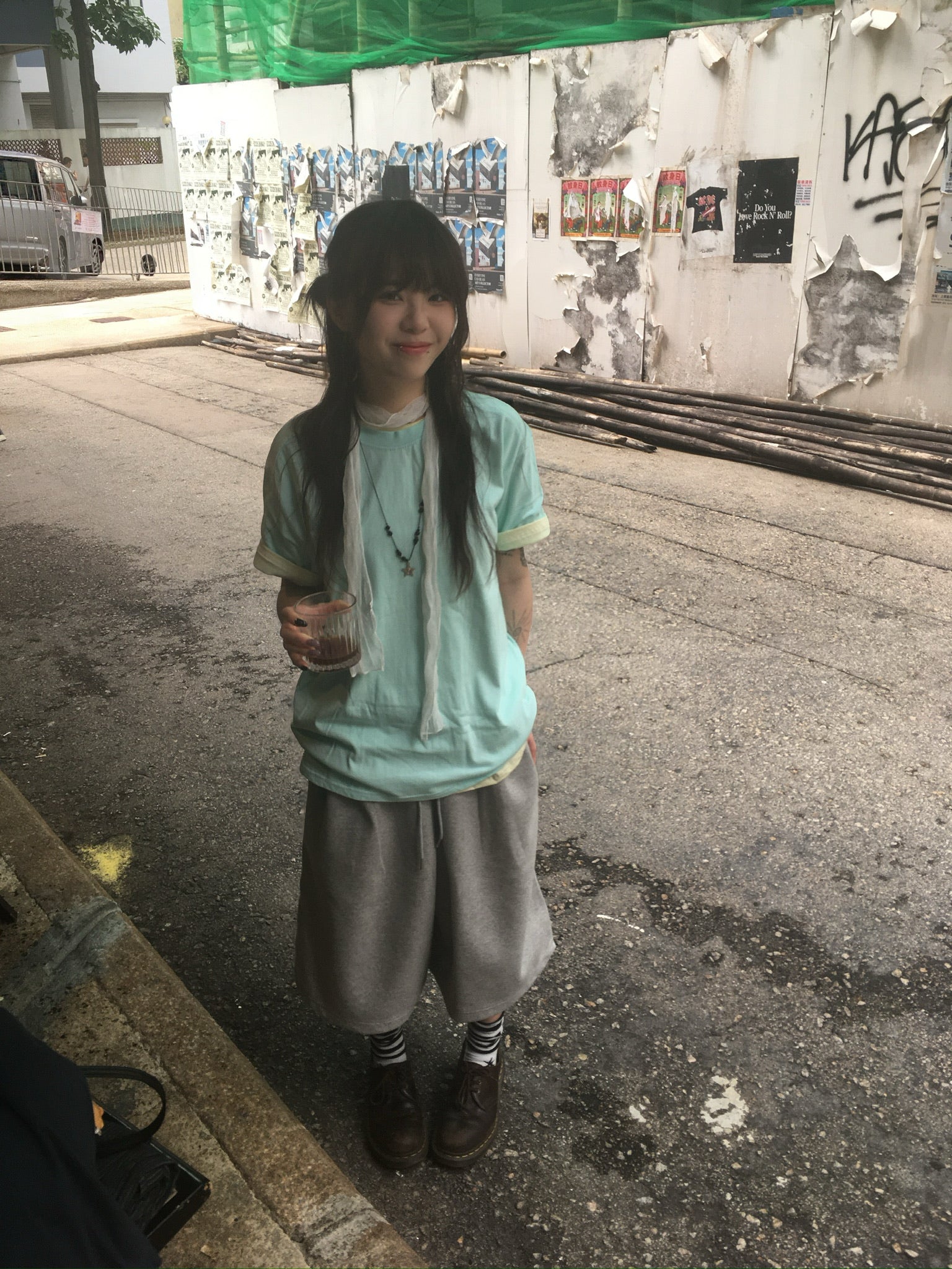 spiral half sweat pants (grey)